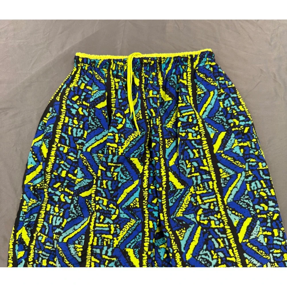 Vintage Insport Mens Tracksuit Set Large Blue Yellow Geometric 90s Windbreaker